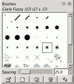 Ansicht des Dialoges Pinsel
